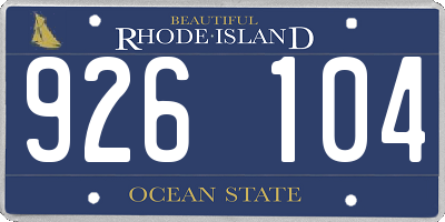 RI license plate 926104