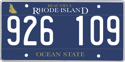 RI license plate 926109