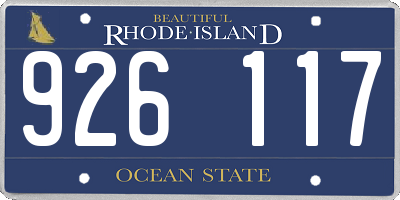 RI license plate 926117