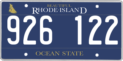 RI license plate 926122