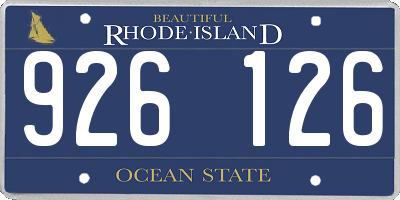 RI license plate 926126