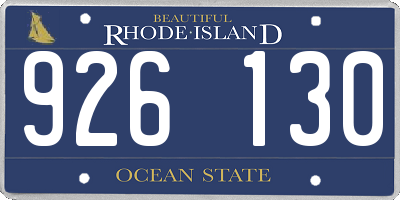 RI license plate 926130