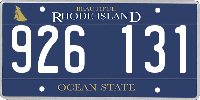 RI license plate 926131