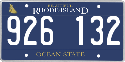 RI license plate 926132