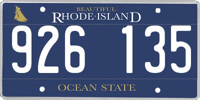 RI license plate 926135