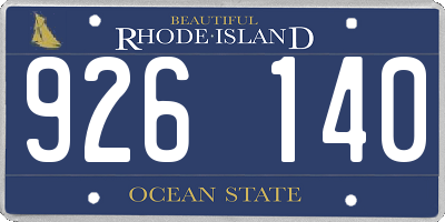 RI license plate 926140