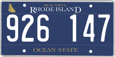 RI license plate 926147