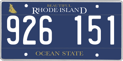 RI license plate 926151