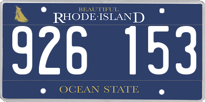RI license plate 926153