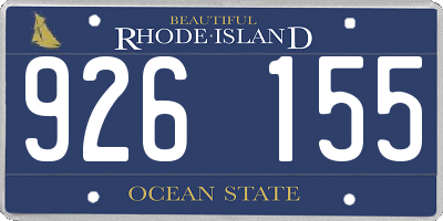RI license plate 926155