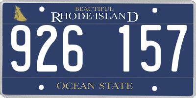 RI license plate 926157