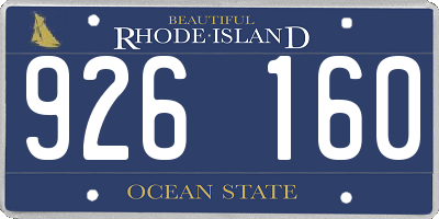 RI license plate 926160