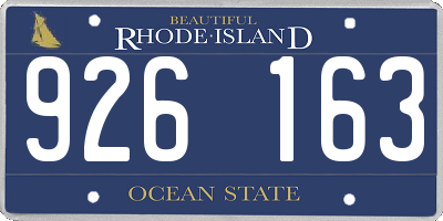 RI license plate 926163