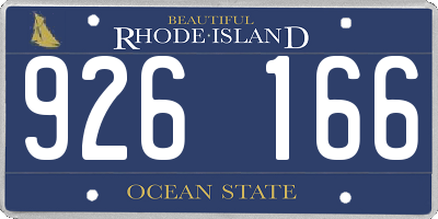RI license plate 926166