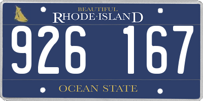 RI license plate 926167