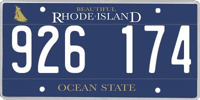 RI license plate 926174