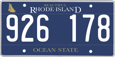 RI license plate 926178
