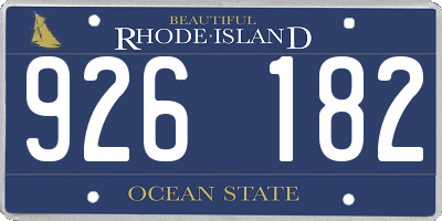 RI license plate 926182