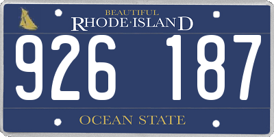 RI license plate 926187
