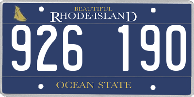 RI license plate 926190