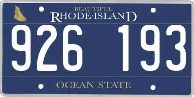 RI license plate 926193