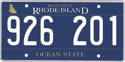 RI license plate 926201