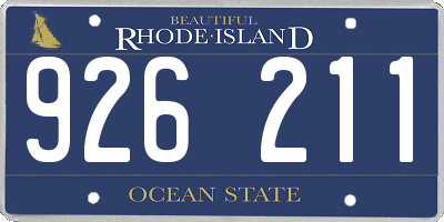 RI license plate 926211