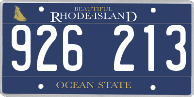 RI license plate 926213