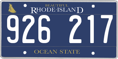 RI license plate 926217