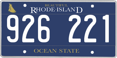 RI license plate 926221