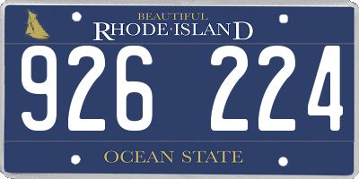 RI license plate 926224