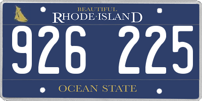 RI license plate 926225
