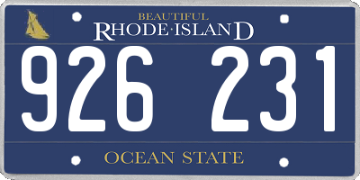 RI license plate 926231
