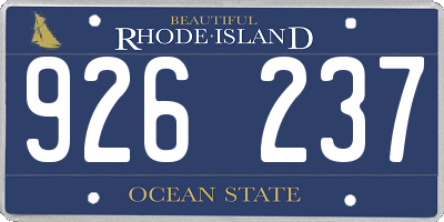 RI license plate 926237
