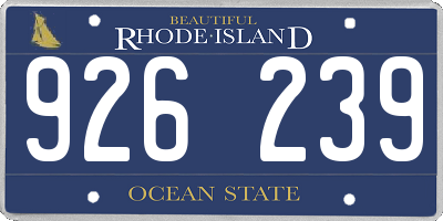 RI license plate 926239