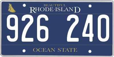 RI license plate 926240