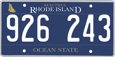 RI license plate 926243