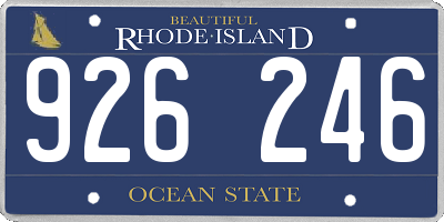 RI license plate 926246