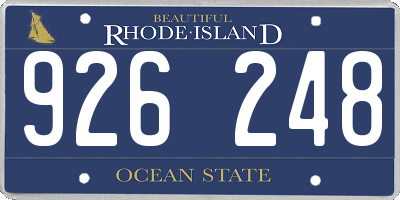 RI license plate 926248