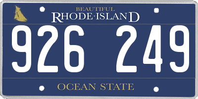 RI license plate 926249