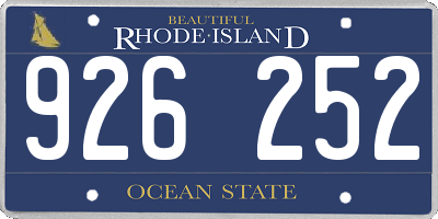 RI license plate 926252