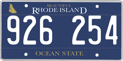 RI license plate 926254