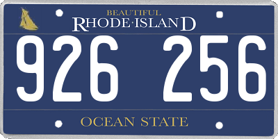 RI license plate 926256