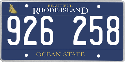 RI license plate 926258