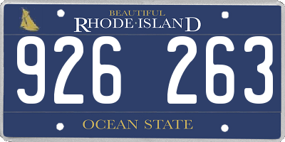 RI license plate 926263