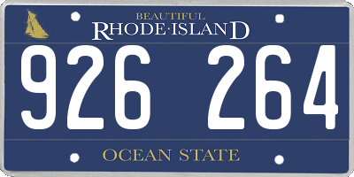 RI license plate 926264
