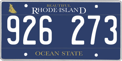 RI license plate 926273
