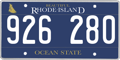 RI license plate 926280