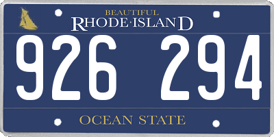 RI license plate 926294