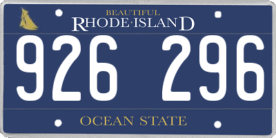RI license plate 926296